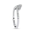 thumbnail image 3 of AFFY Crown Chevron Curved Engagement Rings for Women, Round Cut Lab Created Moissanite V Shape Wedding Band Ring in 14K Solid White Gold Size-4, 3 of 5