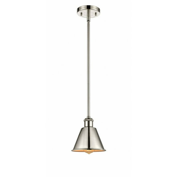 516-1S-PN-M8 Innovations Lighting Smithfield - 1 Light Stem Hung Mini Pendant In Industrial Style-7.5 Inches Tall and 7 Inches Wide-Polished Nickel