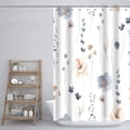 thumbnail image 5 of Extra Long 72"x84" Watercolor Floral Shower Curtain Set with Hooks, Dark Green Beige Tropical Wild Botanical Floral Bathroom Curtain, Waterproof Washable Fabric for Bathroom Decor, 5 of 6