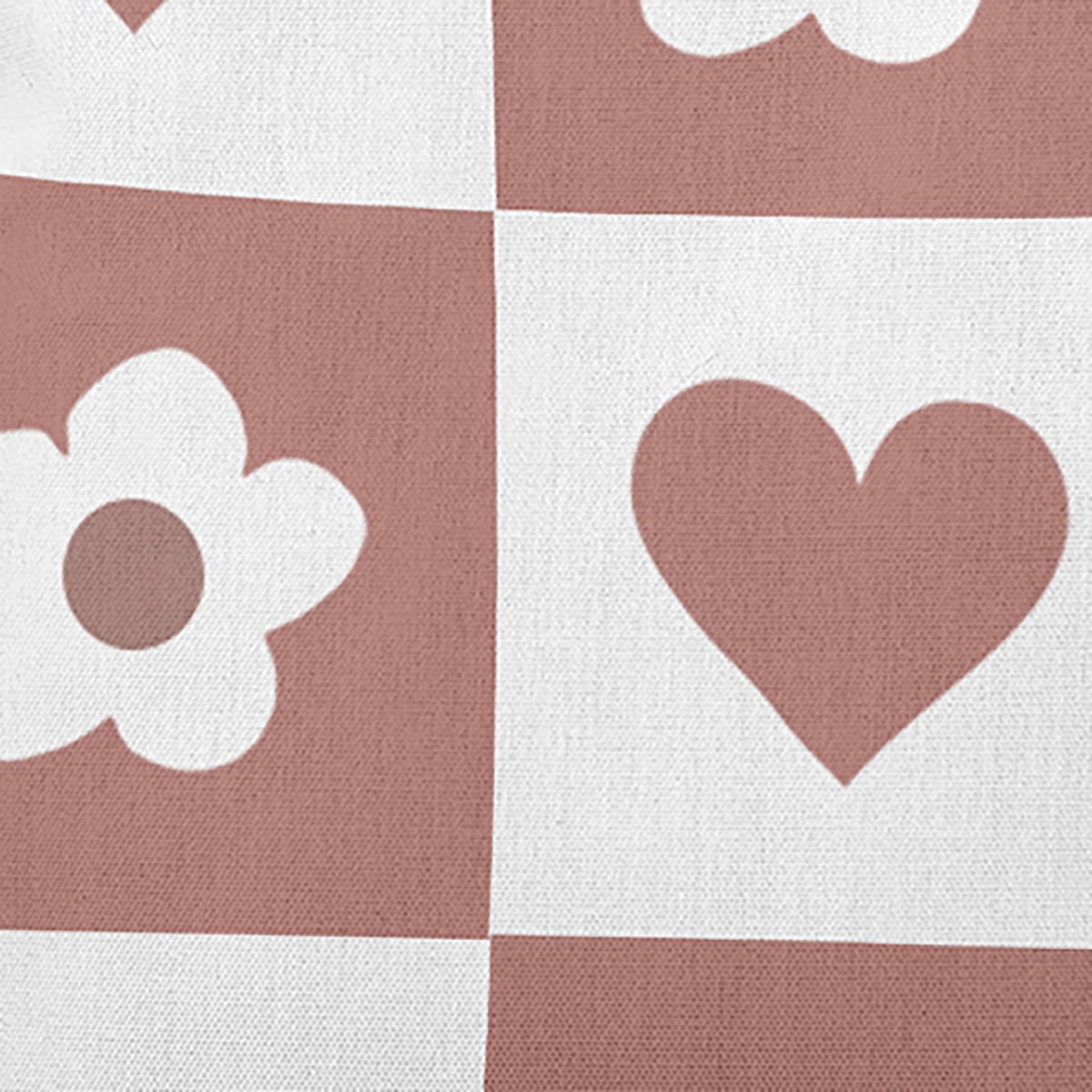 26" x 26" Simply Daisy Heart And Flowers Grid Polyester Accent Pillow, Rusty Mauve Qty 1