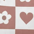 thumbnail image 2 of 20" x 20" Simply Daisy Heart And Flowers Grid Polyester Accent Pillow, Rusty Mauve Qty 1, 2 of 3