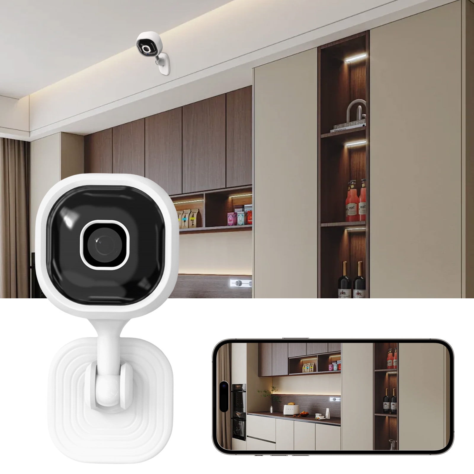 TaTaai 2Pcs WiFi Indoor Camera for Home Security, 24/7 Recording Camera for Office/House/Apartment
