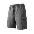 thumbnail image 3 of Huanglei Men's Casual Shorts ,Pocket Cargo Shorts Casual Summer Bottoms With And Comfort Fit For Outdoor Activities (Gray ,Large), 3 of 5