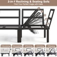thumbnail image 4 of JOYURE 4-Piece Patio Furniture Set,Metal Outdoor Sectional Sofa with 3 Fauxwood Tables &Adjustable Reclining Chair,Patio Modular L Shape Sofa with Thickened Cushions for Backyard,Deck,Balcony,Beige, 4 of 9