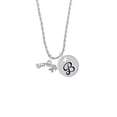 thumbnail image 2 of Delight Jewelry Silvertone Survivor with Pink Ribbon Silvertone Script Initial Disc - B - Charm Necklace, 20"+3", 2 of 4