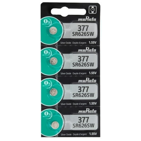 MuRata Silver Oxide Battery 377 Pack Of 4