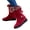 Red, variant on Womens Winter Snow Boots Suede Wedge Fleece Lined Mid Calf Booties Comfortable Platform Dressy Slip on Outdoor Shoes Black 5.5
