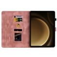 thumbnail image 3 of Case for Samsung Galaxy Tab S9 FE+ 12.4" 2023 SM-X610/SM-X616, Flower Pattern PU Leather Multi-Angle Viewing Stand Shockproof Flip Case with Card Slot, Magnetic Clasp, Pencil Slot, Pink, 3 of 11