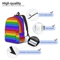 thumbnail image 4 of Yiaed Colorful Glitter Rainbow Print Backpack, Premium Laptop Backpack, Travel Backpack for Women, Lightweight Backpacks, Comfortable Back Pack-Medium, 4 of 5