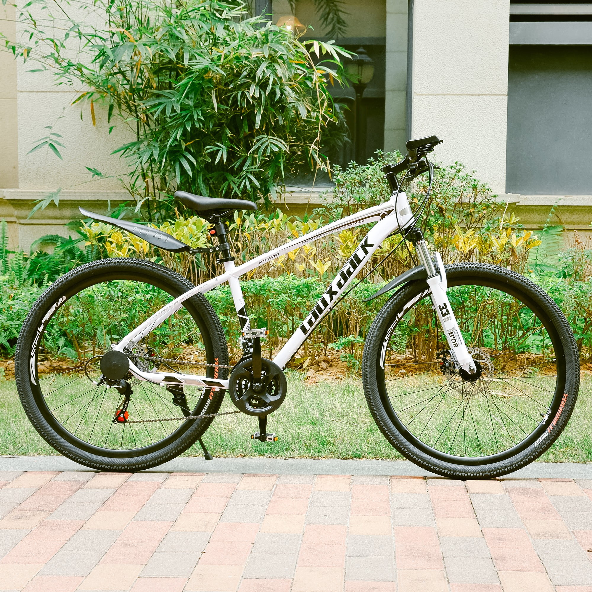 Mountain Bike, 27.5 Inch Shimano 21 Speed, Dual Disc Brake Bike for Men Womens Adult, Front Suspension Bicycle