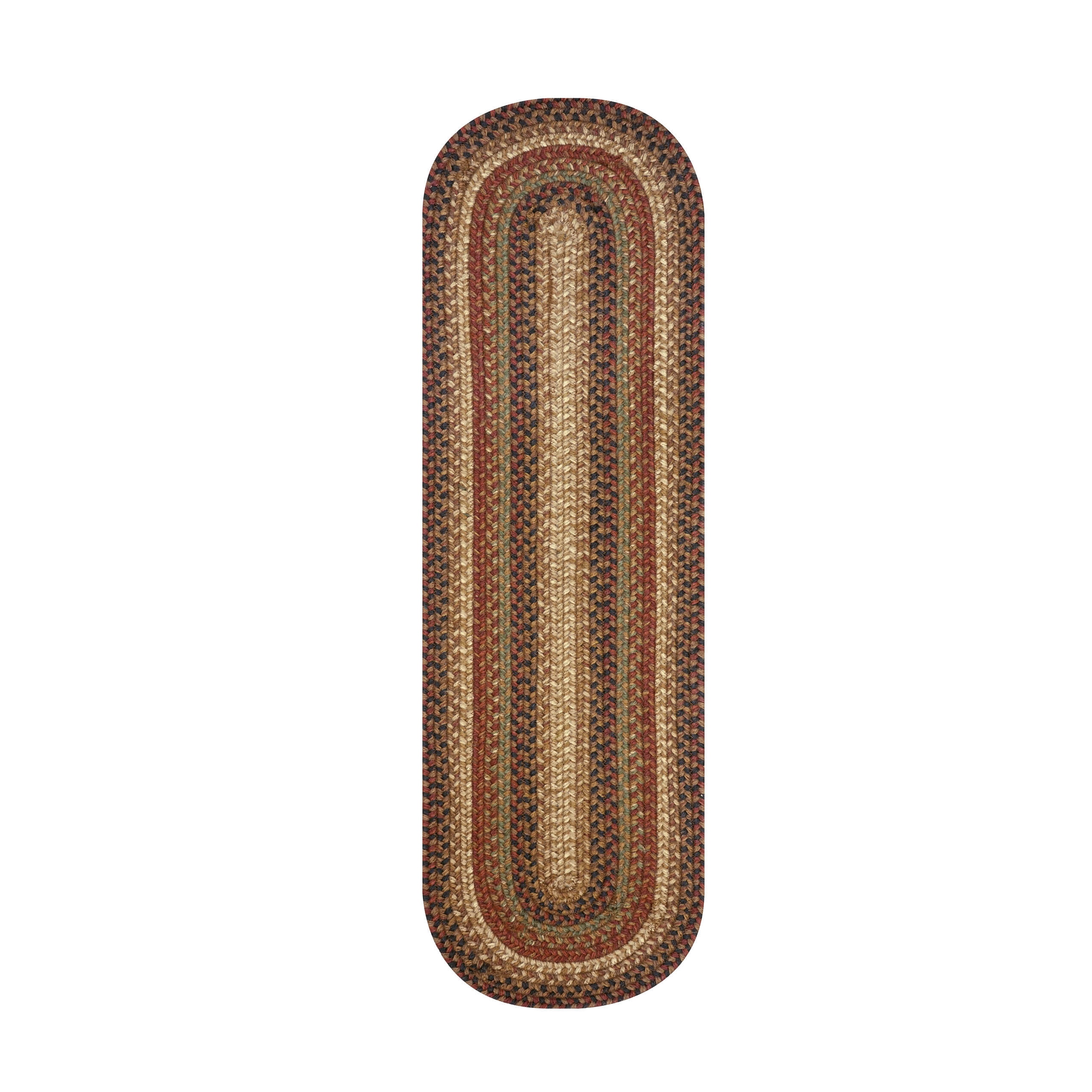 Homespice - Gingerbread Long Country Table Runner, a Perfect Jute Braided Runner to Use as a Dinner Table Runner - Blend of Red, Brown, Green, and Cream - Handmade Textured Table Runner, 11x36 Inches