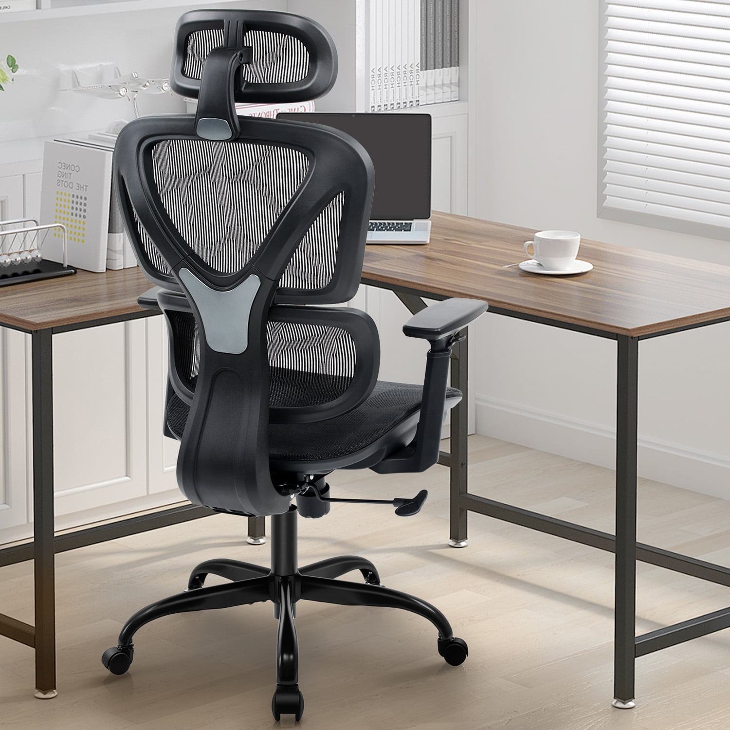 Coolhut Office Chair, Ergonomic Desk Chair, Comfy Breathable Mesh Task Chair with Headrest High
