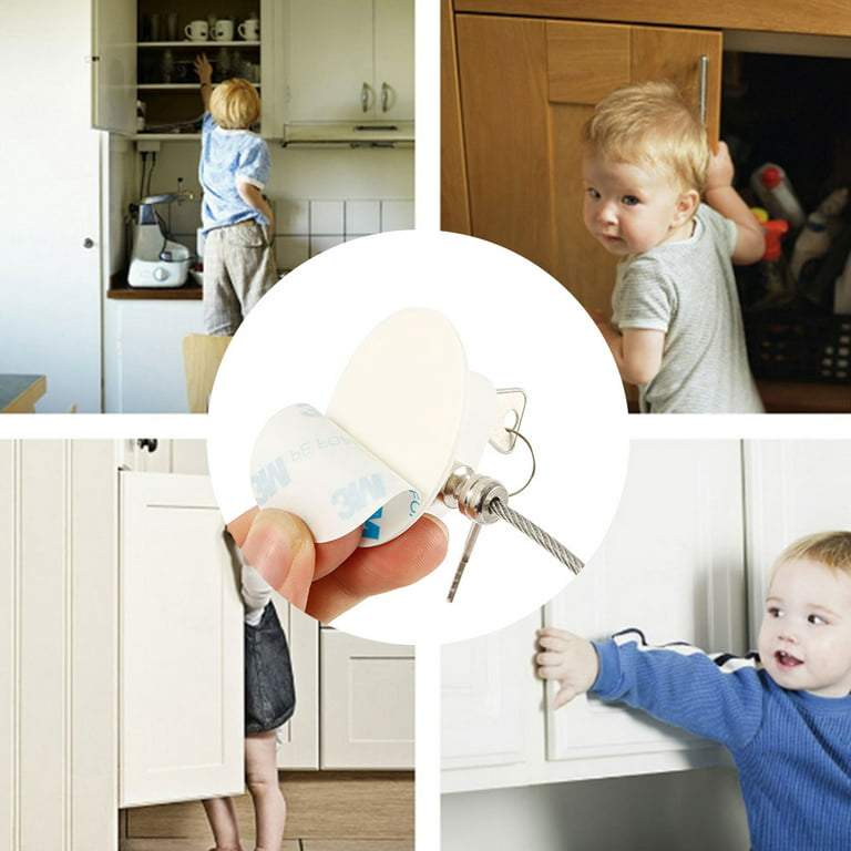 Fridge Locks,refrigerator Door Lock,child Proof Safety Cabinet Lock With  Strong 3m Adhesives,fridge Locks For Kids,adjustable Strap Multi-purpose  For
