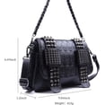 thumbnail image 4 of Womens Punk Skull Rivet Shoulder Bag PU Leather Goth Crossbody Bag with Chain Wallet Purse for Teen, 4 of 9