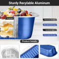 thumbnail image 3 of EUSOAR Dessert Cups with Lids, 100pcs 6.8oz Aluminum Foil Ramekins Baking Cups Pan Tin, Disposable Ramekins Containers Wrappers Creme Brulee Hoder Containers for Birthday Wedding Party -Royal Blue, 3 of 6