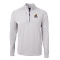 thumbnail image 2 of Men's Cutter & Buck  Heather Gray Toledo Mud Hens Adapt Eco Knit Heather Big & Tall Quarter-Zip Pullover Top, 2 of 3