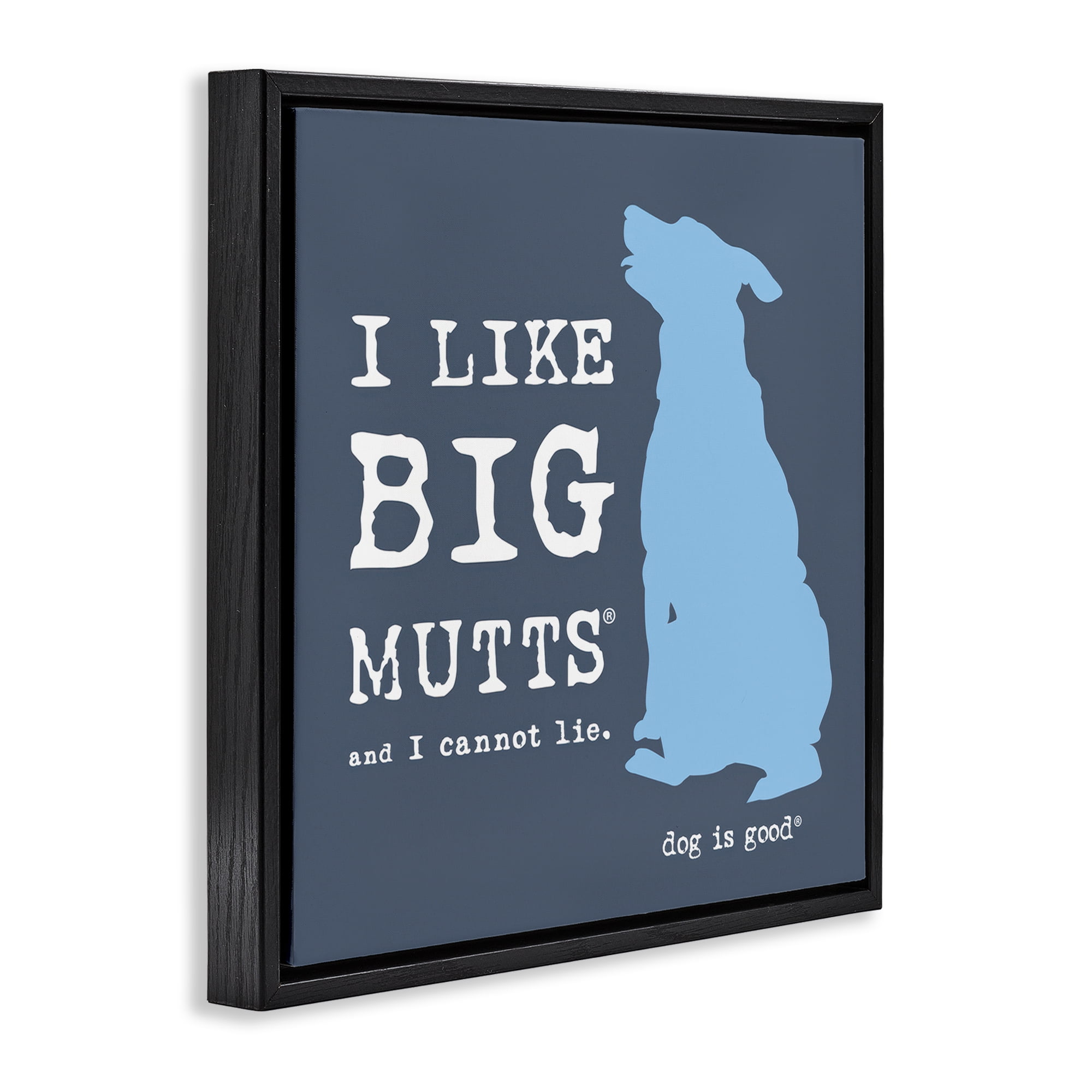 Stupell Industries Like Big Mutts Pet Humor Animals Painting Black Floater Framed Canvas Art Print Wall Art, 18 x 18