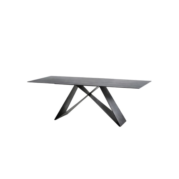Mesa de Comedor LÉVAN Stone Negra 180 cm | Mesa Rectangular Moderna Tipo Piedra para Comedor Terzetto