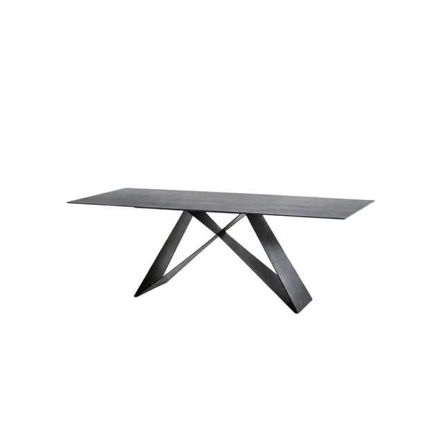 Mesa de Comedor LÉVAN Stone Negra 180 cm | Mesa Rectangular Moderna Tipo Piedra para Comedor Terzetto