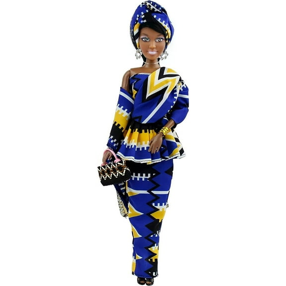 12.5 inch African Black Dolls Set With Nice Dress