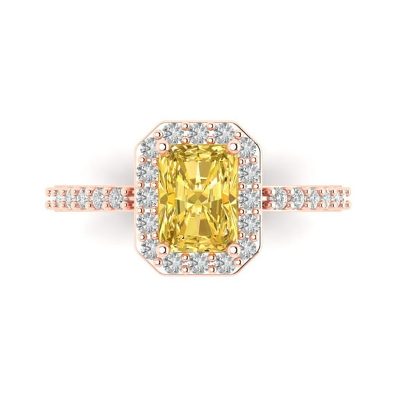 Solitaire with Accents Engagement Ring for Women - 1.92ct Natural Citrine in 18K Rose Gold Promise Ring