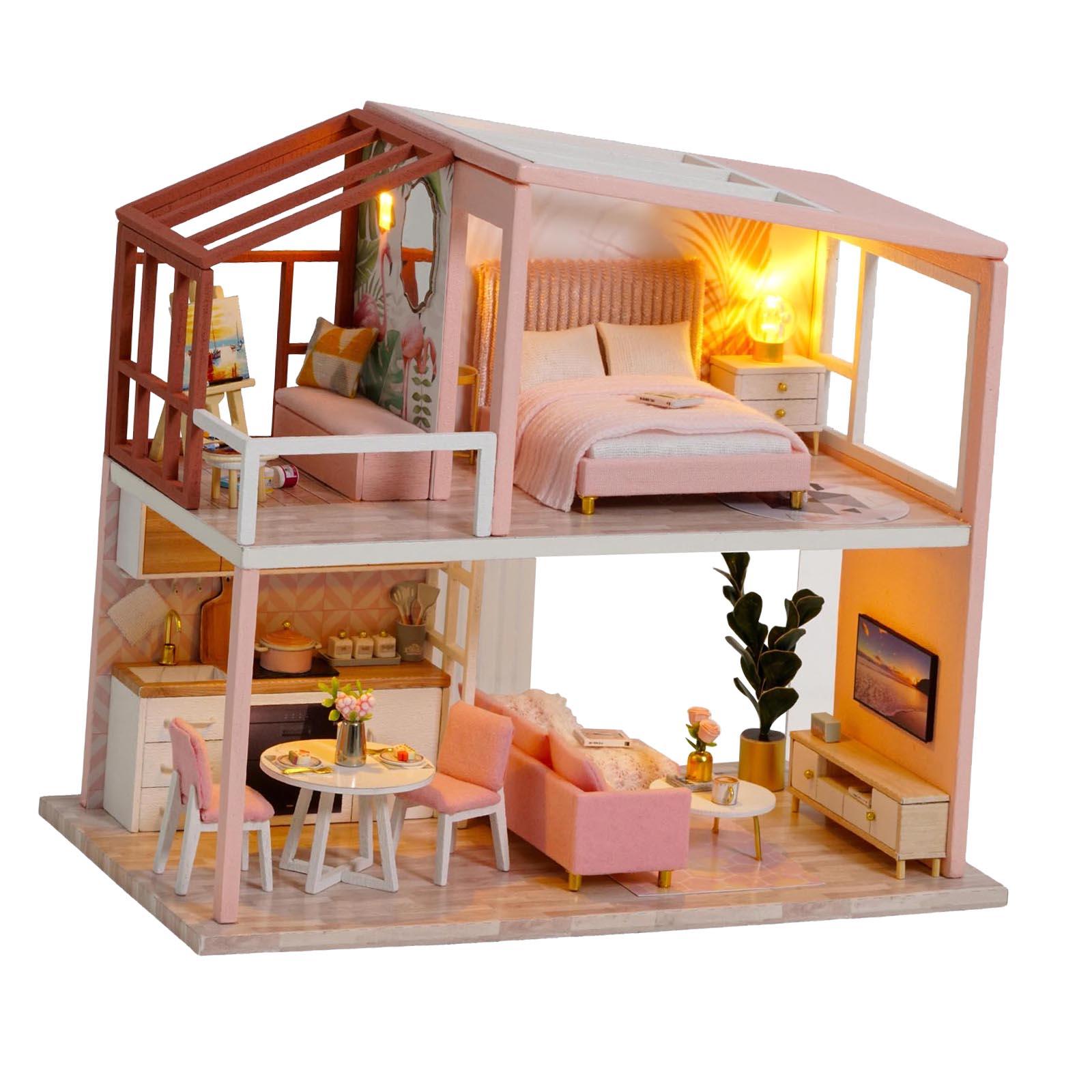 DIY Miniature Doll House Kit Wooden Miniature Dollhouse Model Kit
