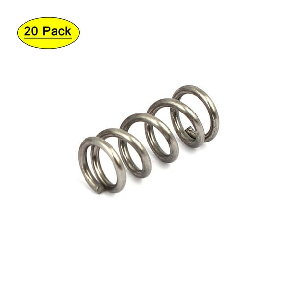 1mmx7mmx15mm 304 Stainless Steel Compression Springs Silver Tone 20pcs