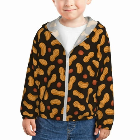 

Gaeub Peanuts5 Print Athletic Sun Protection Hoodie for Kids Long Sleeve Outdoor UV Shirt Running Fishing Top for Boys Girls-5 Years