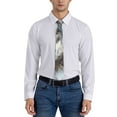 thumbnail image 5 of Xecao Majestic Snowy Wolf Print Tie For Men Necktie Woven Jacquard Neck Ties,Classic Men's Tie, 5 of 7