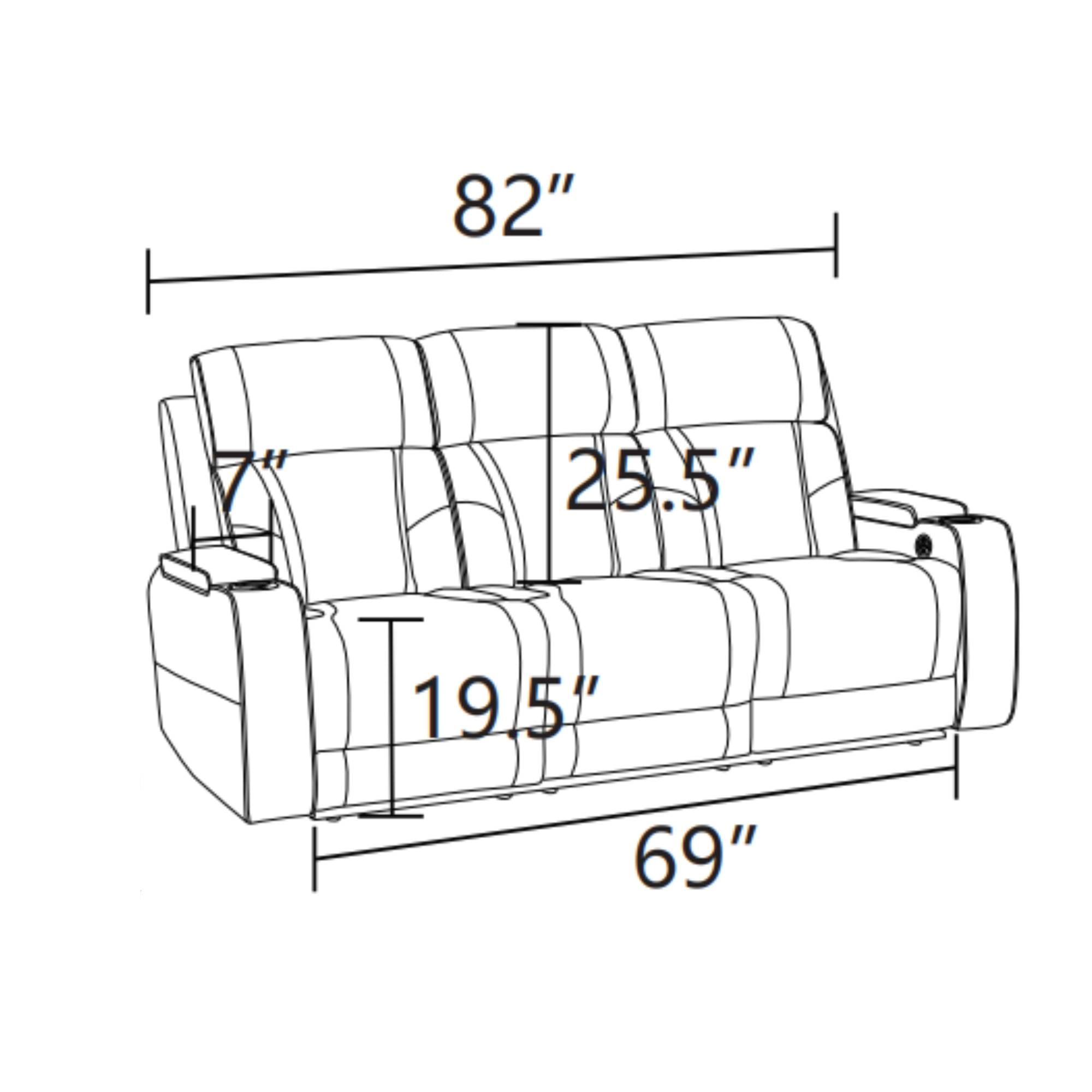 Power Recliner Sofa Set, Leather 3 Seater Recliner Sofa Couch, Adjustable Power Reclining Sofa Chair for Living Room, Beige