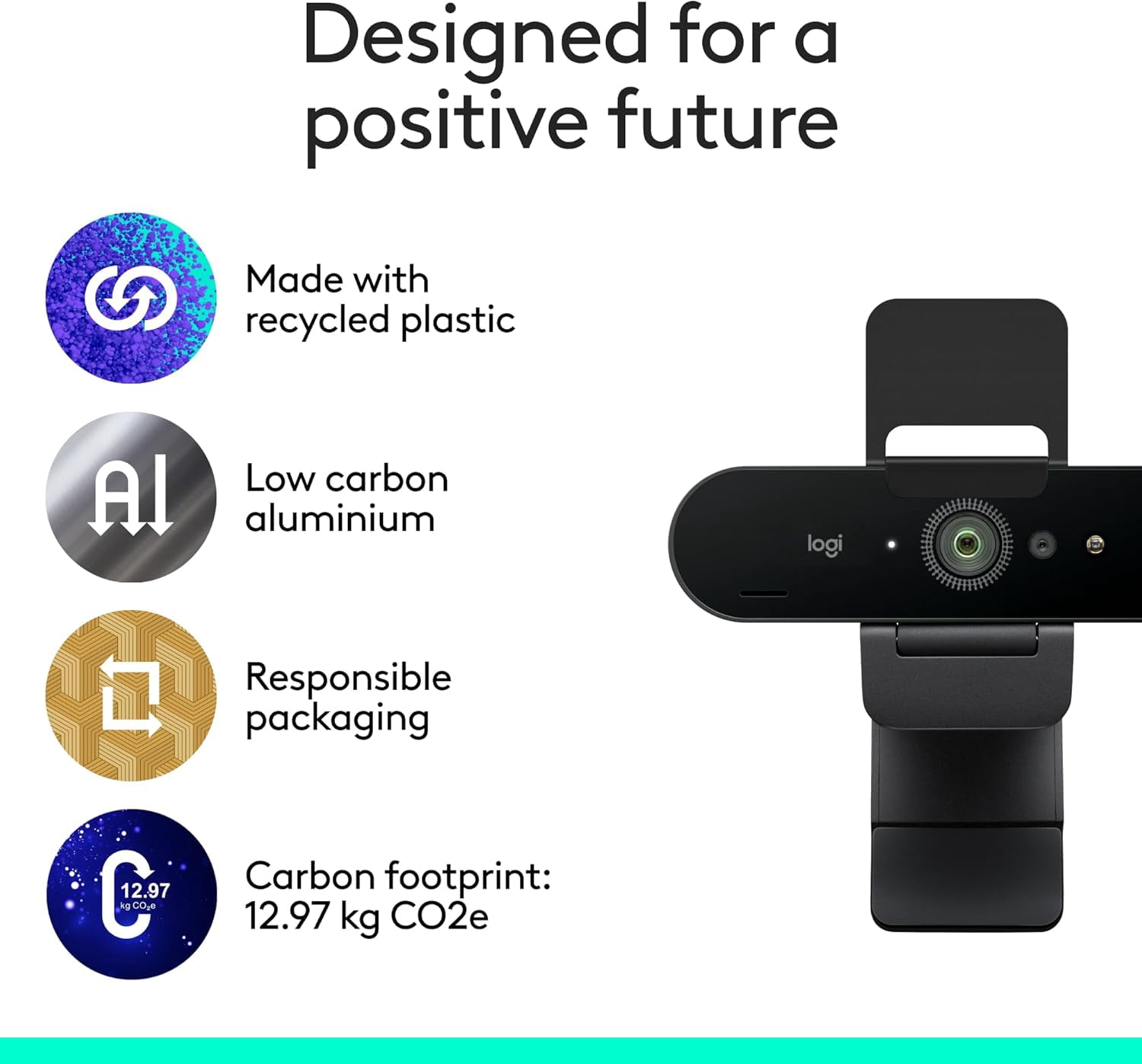 Restored Refurbished Brio 4K webcam with HDR and noise mics - Graphite (Refurbished)