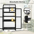 thumbnail image 3 of 62'' Large Wooden Greenhouse with Wheels, Adjustable Shelves for Balcony, Patio, Indoor/Outdoor Garden, Black, 3 of 9