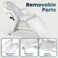 thumbnail image 5 of 71in 3-Section Massage Bed w/ Stool, Spa Salon Facial Bed Beauty Massage Table Chair,White, 5 of 7