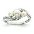 thumbnail image 1 of 925 Sterling Silver Rhodium Plated Diamond and Freshwater Cultured Pearl Ring, 1 of 2