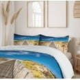 thumbnail image 6 of Ambesonne Beach Duvet Cover Set, Idyllic Tranquil Shore, 2-Calking, Cream Blue, 6 of 7
