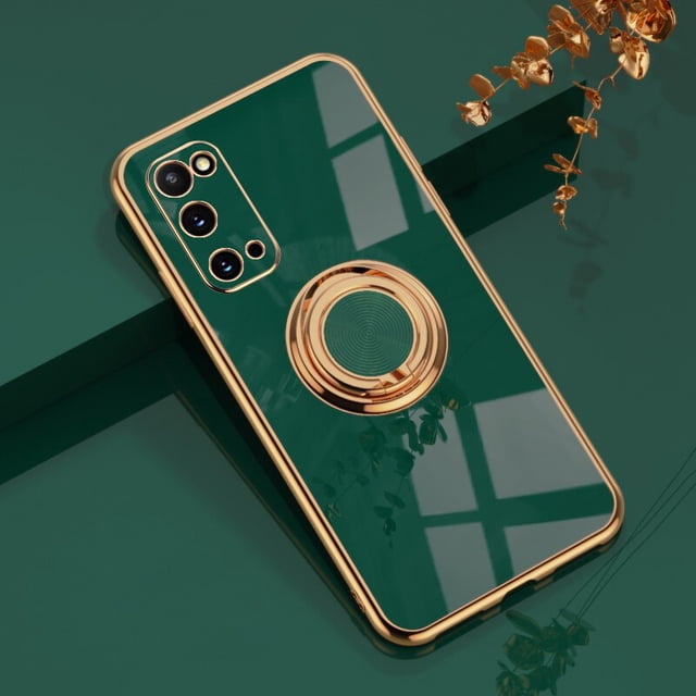 Funda de silicona chapada para Samsung Galaxy S22 S23 Ultra S20 FE S21 Plus Note 20 10 A52 S10 A53 A52S A72 5G con soporte de anillo