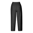 thumbnail image 3 of Womens Casual 7/8 Length Solid Print Pocket Pants Jogging Pants Women Rompers for Women Long Pant Casual Women Elastic Waist Pants Casual plus Size Women Pants Casual Wide Leg Pants for Women High, 3 of 4