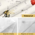 thumbnail image 4 of No Hook Shower Curtain with Snap in Liner, Watercolor Rustic Strawberry Flower Bee Waterproof Bath Curtain Double Layers with See Through Top Window, Farmhouse Landscape Hotel Shower Curtains 72x72in, 4 of 9