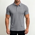 thumbnail image 4 of hoksml Men's Seam Detail Short Sleeve Collared Shirt 3 Button Breathable Solid Golf Top for Business Daily Vacation Casual Wear, 4 of 8