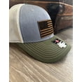 thumbnail image 4 of American Flag genuine leather patch Hat, Richardson 112, trucker hat, patriotic hat, 4 of 5