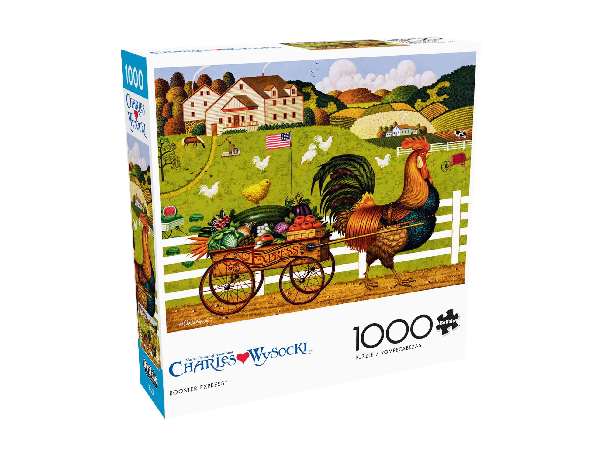 Buffalo Games 1000-Piece Charles Wysocki Rooster Express Jigsaw Puzzle