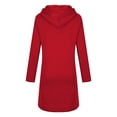 thumbnail image 3 of Mwjwdo Women Zip Up Hoodies Zipper Long Hooded Jackets Solid Casual Tunic Sweatshirt Trendy Winter Outfits Clothes 2025 Red 3 Years, 3 of 5