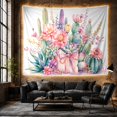 thumbnail image 6 of Cactus and Succulent Bouquet in Watercolor, Romantic Watercolor Style for Plant Lovers, Floral Wall Art, Housewarming Gift Tapestry Wall Hanging for Bedroom and Living Room, 6 of 7