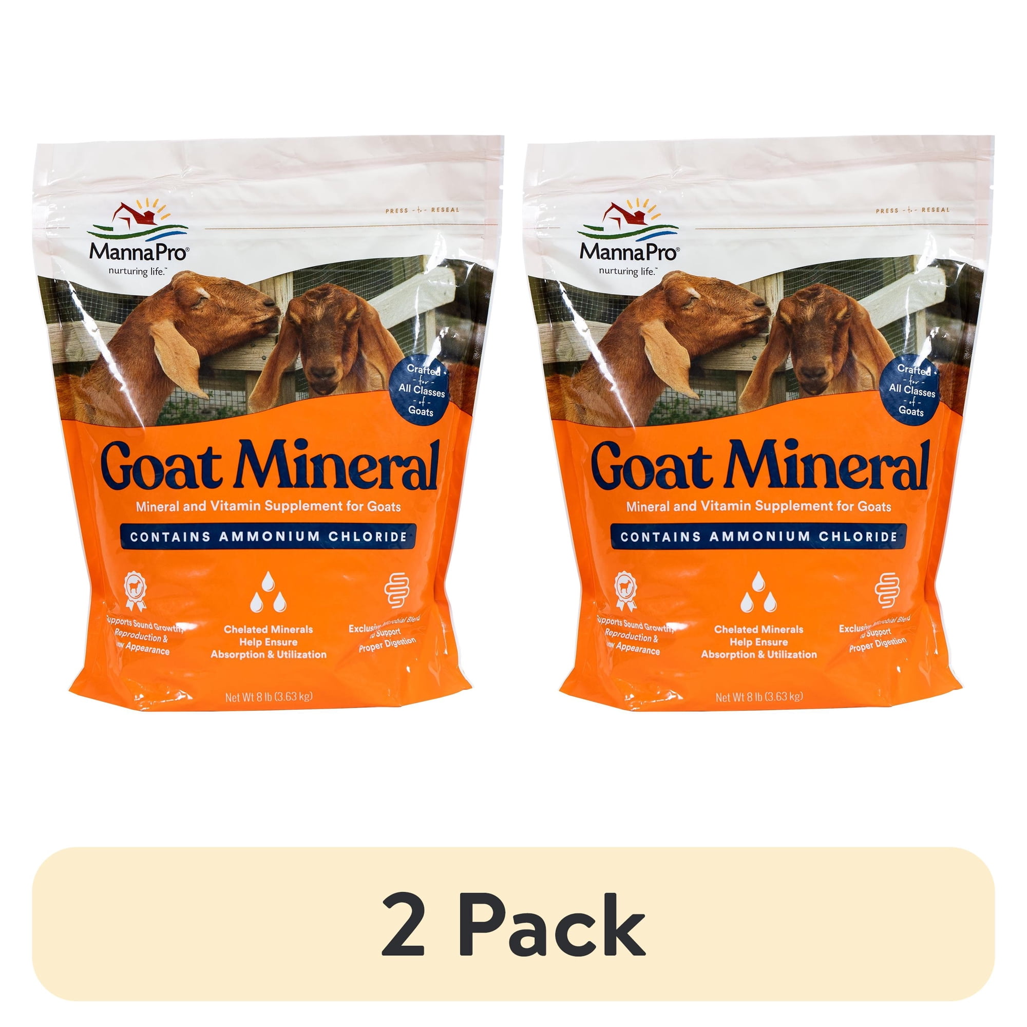 (2 pack) Manna Pro Goat Mineral Supplement, for All Classes of Goats, 8 lbs