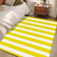 thumbnail image 5 of Yellow Striped Large Area Rugs for Bedroom Living Room, Soft Non Slip Carpet Bedside Rug, Modern Farmhouse Yellow White Stripes Rectangular Floor Cover Kitchen Accent Rug 2.7'x5' for Office, 5 of 9