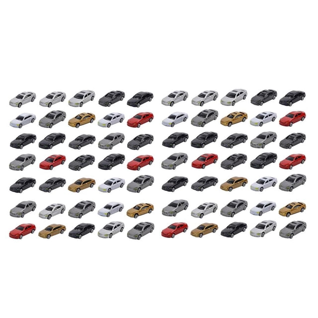 Paquete de 100 coches CUTICAT Modelos pintados 1:87 para construcción de paisajes de trenes