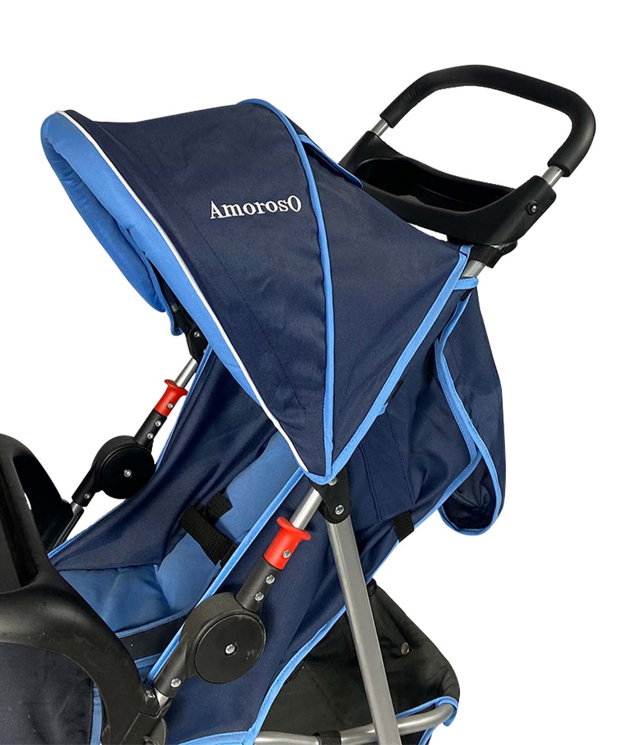 AmorosO Convenient Baby Stroller with Large Storage Blue Single Stroller for Girls and Boys