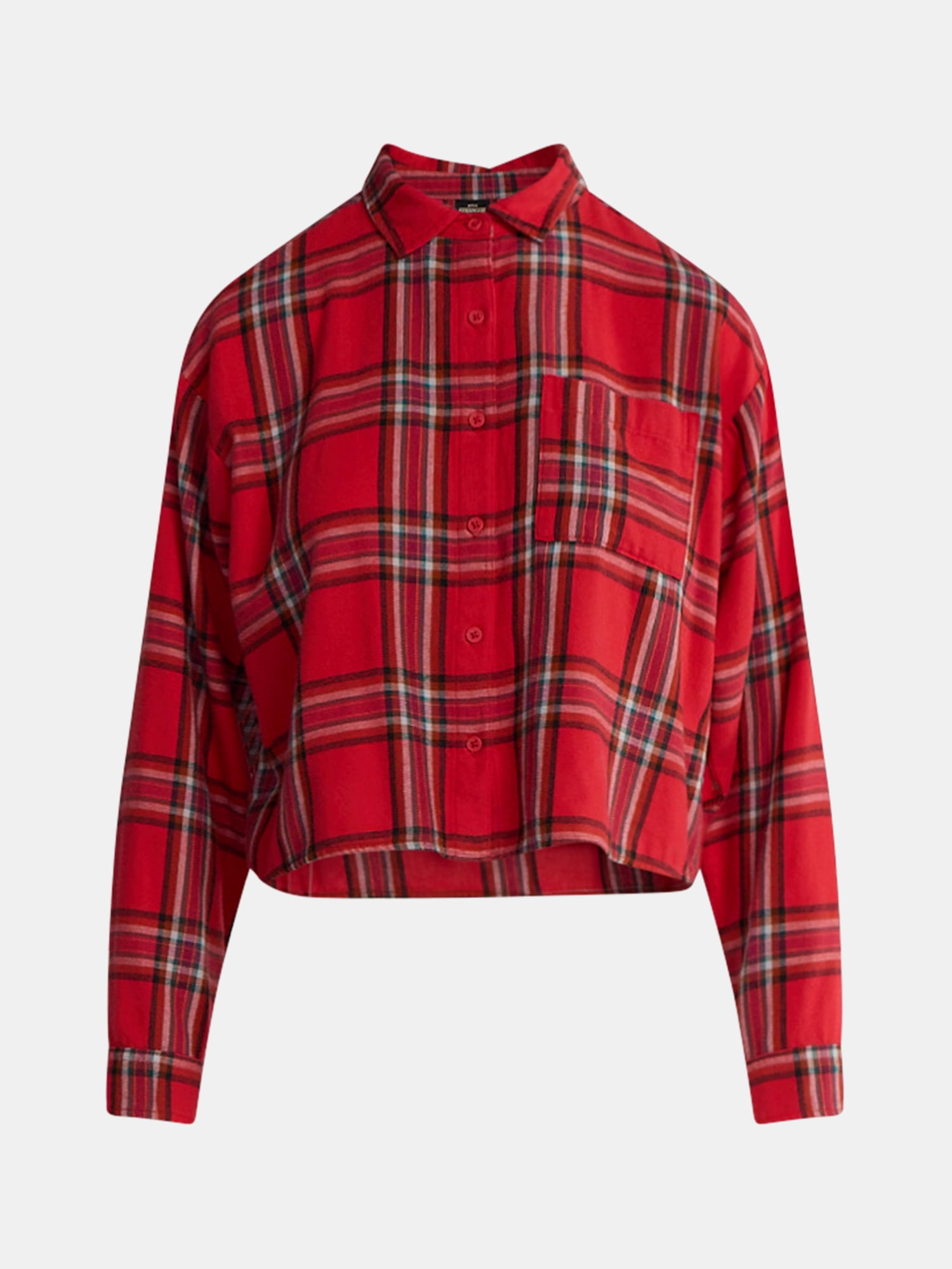 Netflix Stranger Things Cotton Cropped Flannel from No Boundaries, Women’s & Women’s Plus