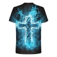 thumbnail image 4 of KHONTS Men's Fashion 3D Printed T-Shirt Short Sleeve Funny Graphic Tees Tops Christians T-Shirts 06-Blue XXL, 4 of 4