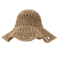 thumbnail image 1 of Sombrero de paja de ala grande para mujer, sombrero de playa plegable con circunferencia de 56-58 cm, para vacaciones, protección solar, 1 of 5